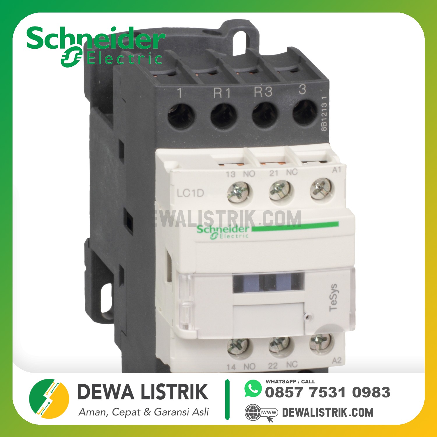 [ LC1D188B7 ] KONTAKTOR / CONTACTOR 32A 4p AC1 24v 50/60 hz | Dewa Listrik